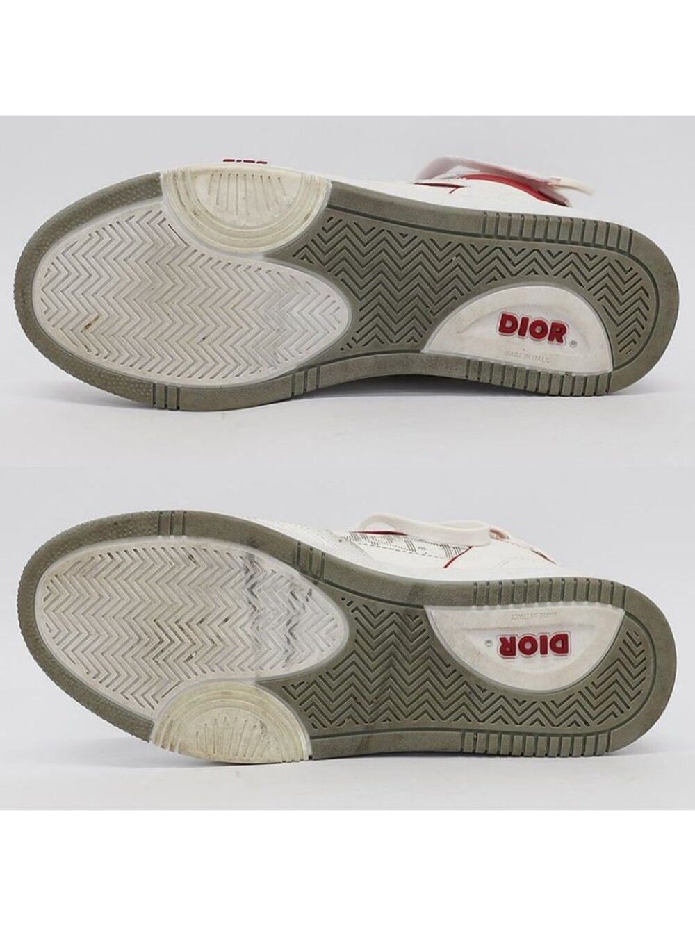 Dior Sneakers High Cut Trotter Pattern White Red Size - Picture 5 of 10